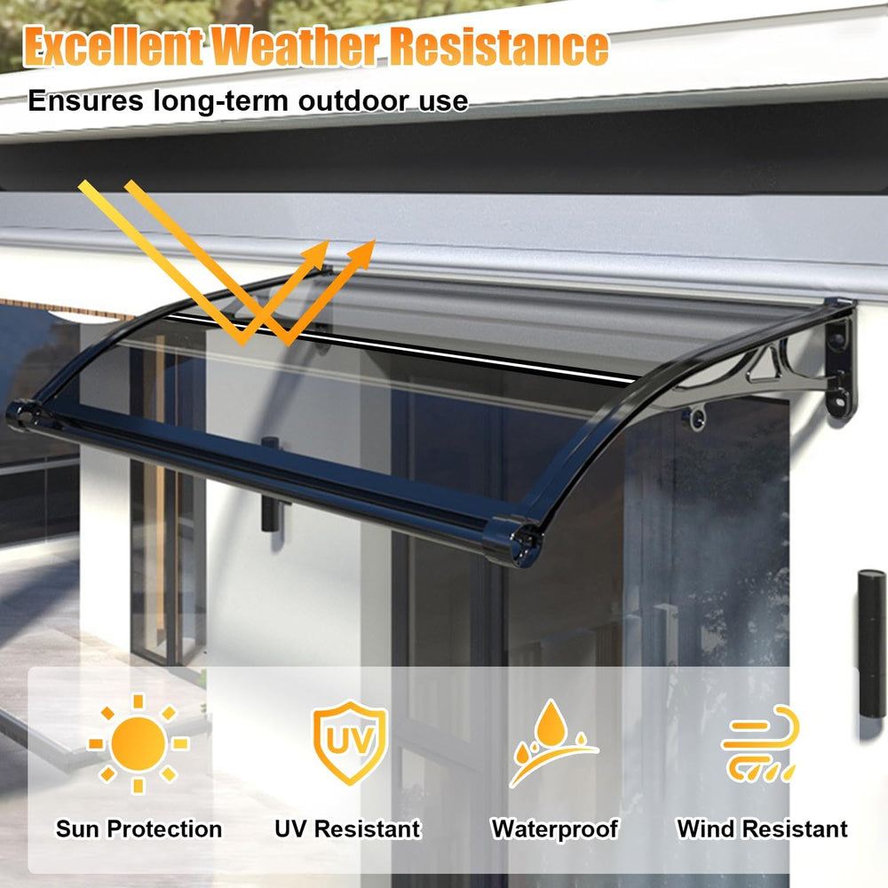 Door Awning Exterior, Polycarbonate Canopy with Aluminum Frame. UV Resistant ...