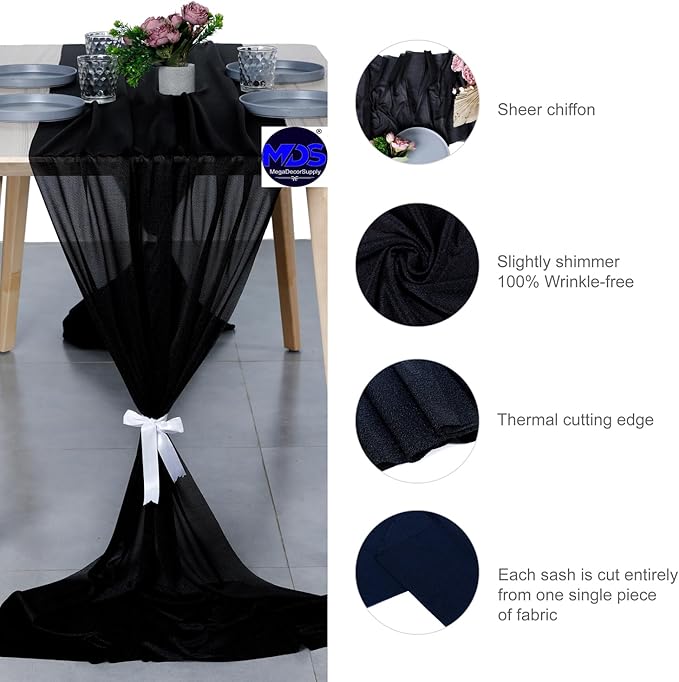 MDS Halloween Chiffon Table Runner - 10 Pack, 29 x 170 Inches, 14ft Each - Sh...