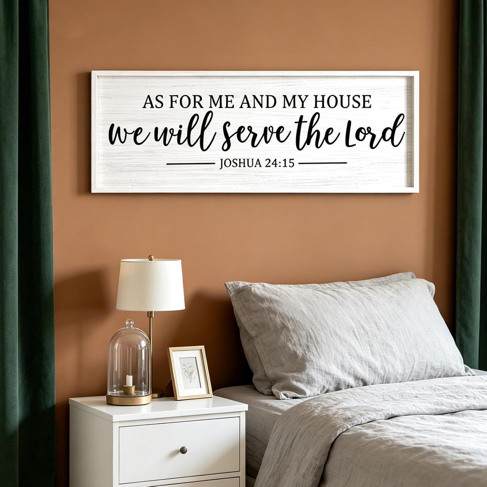 As For Me And My House We Will Serve The Lord Framed Wall Art, 40''×1...