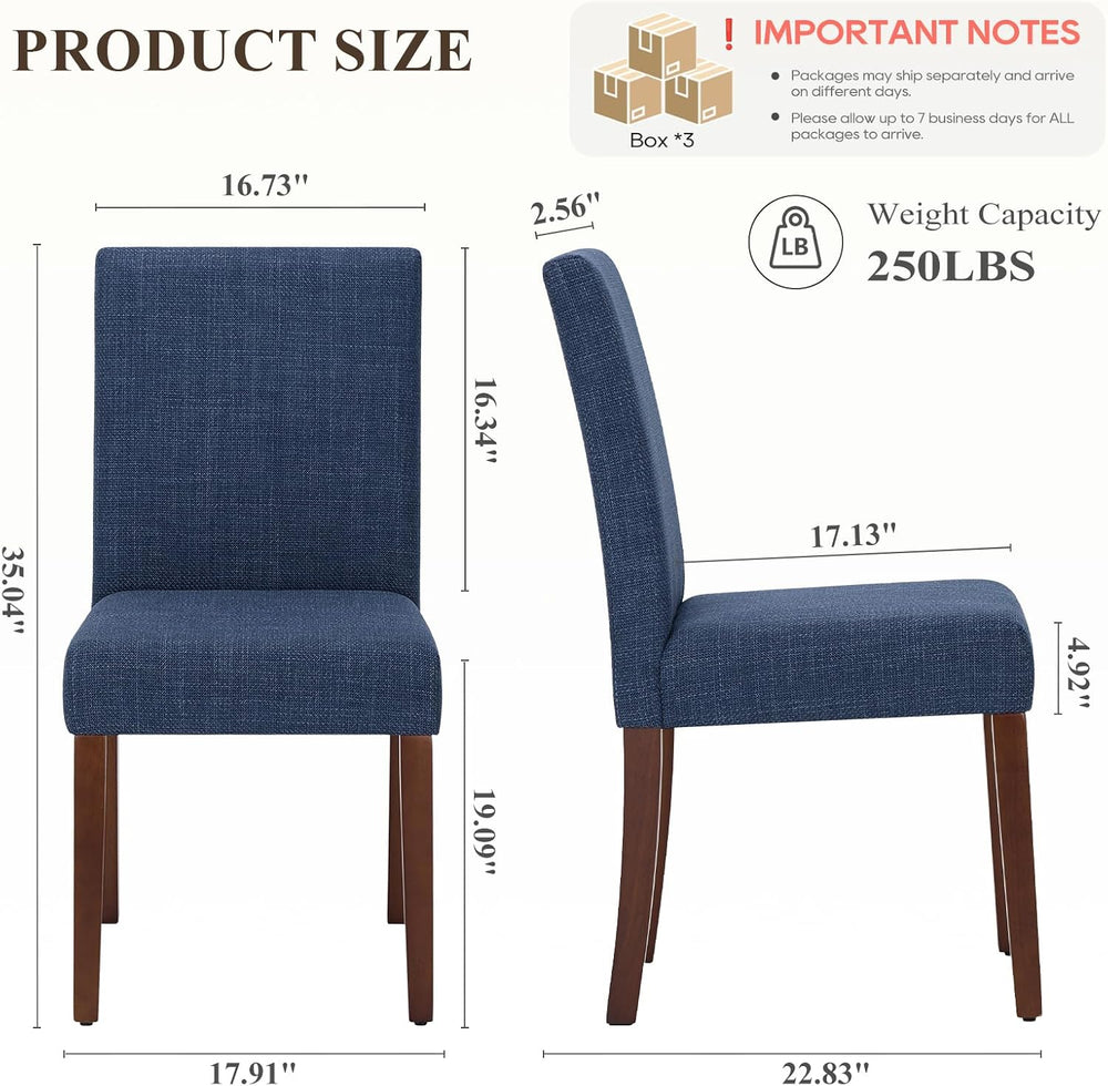 MALOL Upholstered Dining Chairs Set of 6, High Back Kitchen Room Chairs, Mid ...