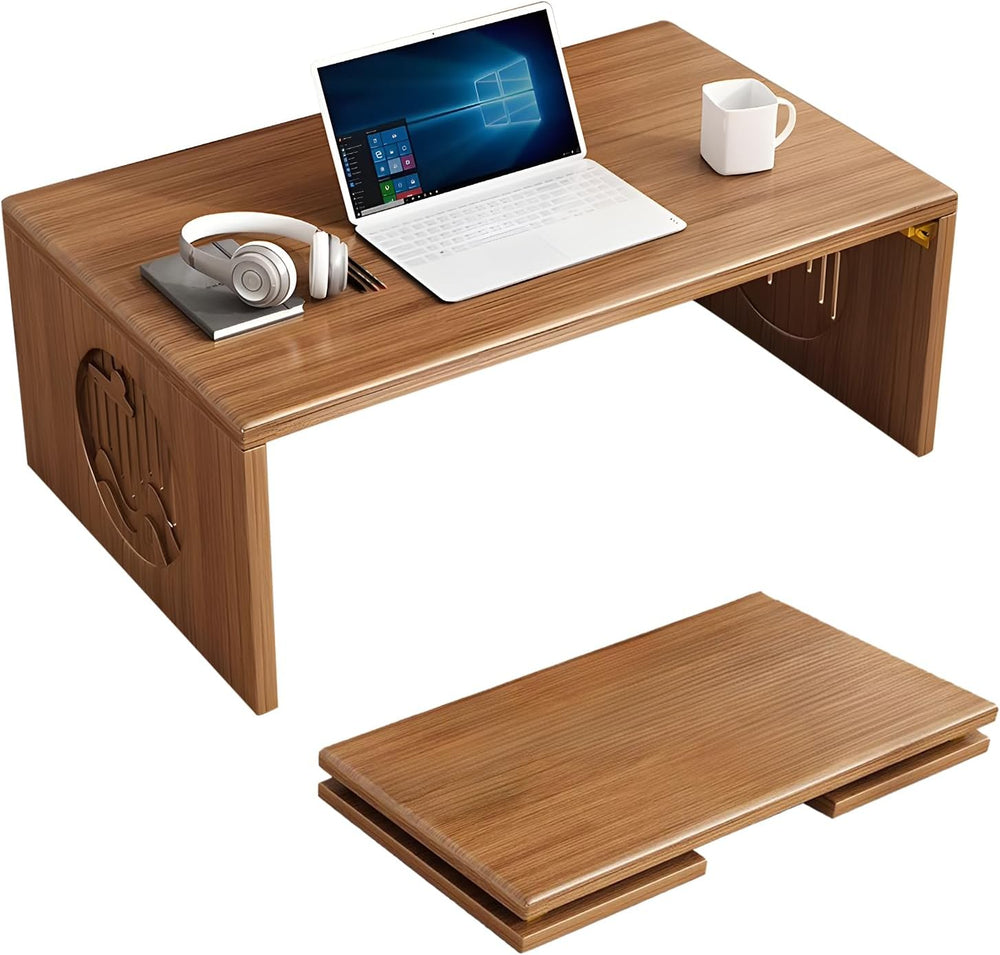 Japanese Low Coffee Table, 31"x14" Foldable Tatami Floor Tables