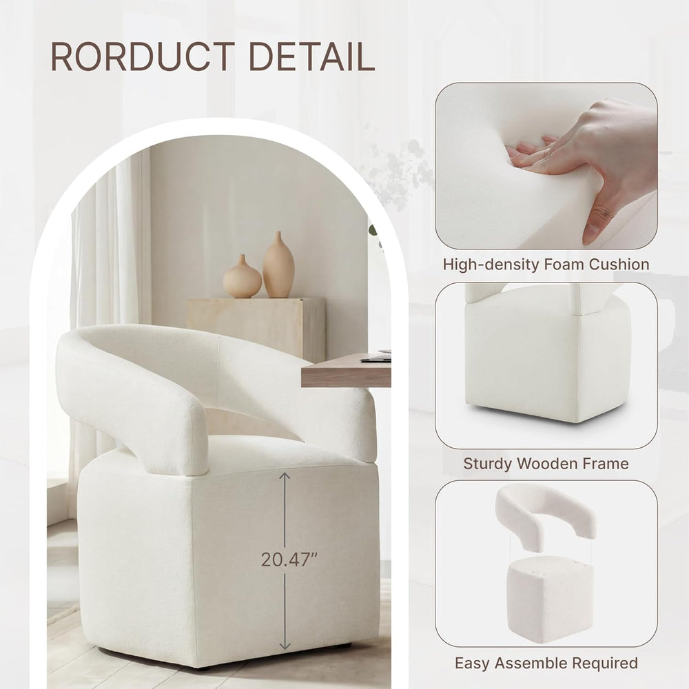KISLOT Upholstered Dining Chairs Set of 4, Modern Arm Kitchen & Dining Ro...