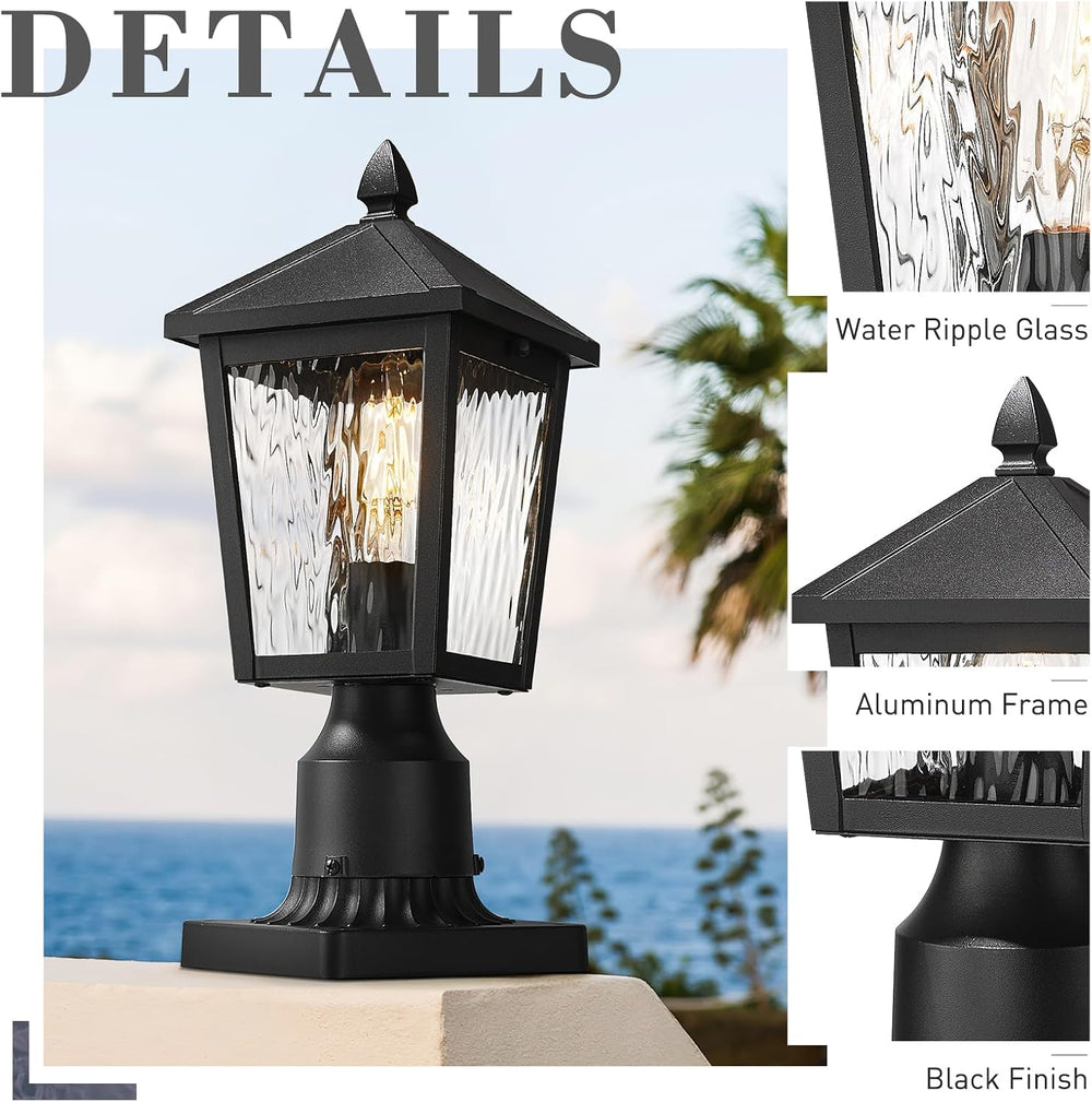 zeyu 13.6 Inch Outdoor Light Fixture for Post, Exterior Post Light Fixtures f...