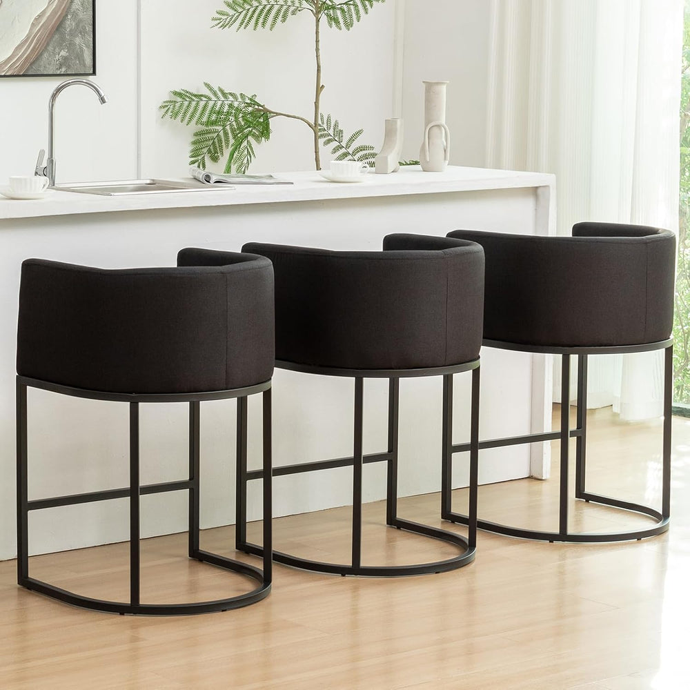 Riknuxi Counter Height Bar Stools Set of 3, Modern Bar Stool with Back, Barre...