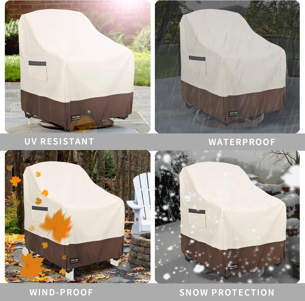 Outdoor Swivel Chair Covers Waterproof 2 Pack, Outdoor Chair Covers Patio Fur...