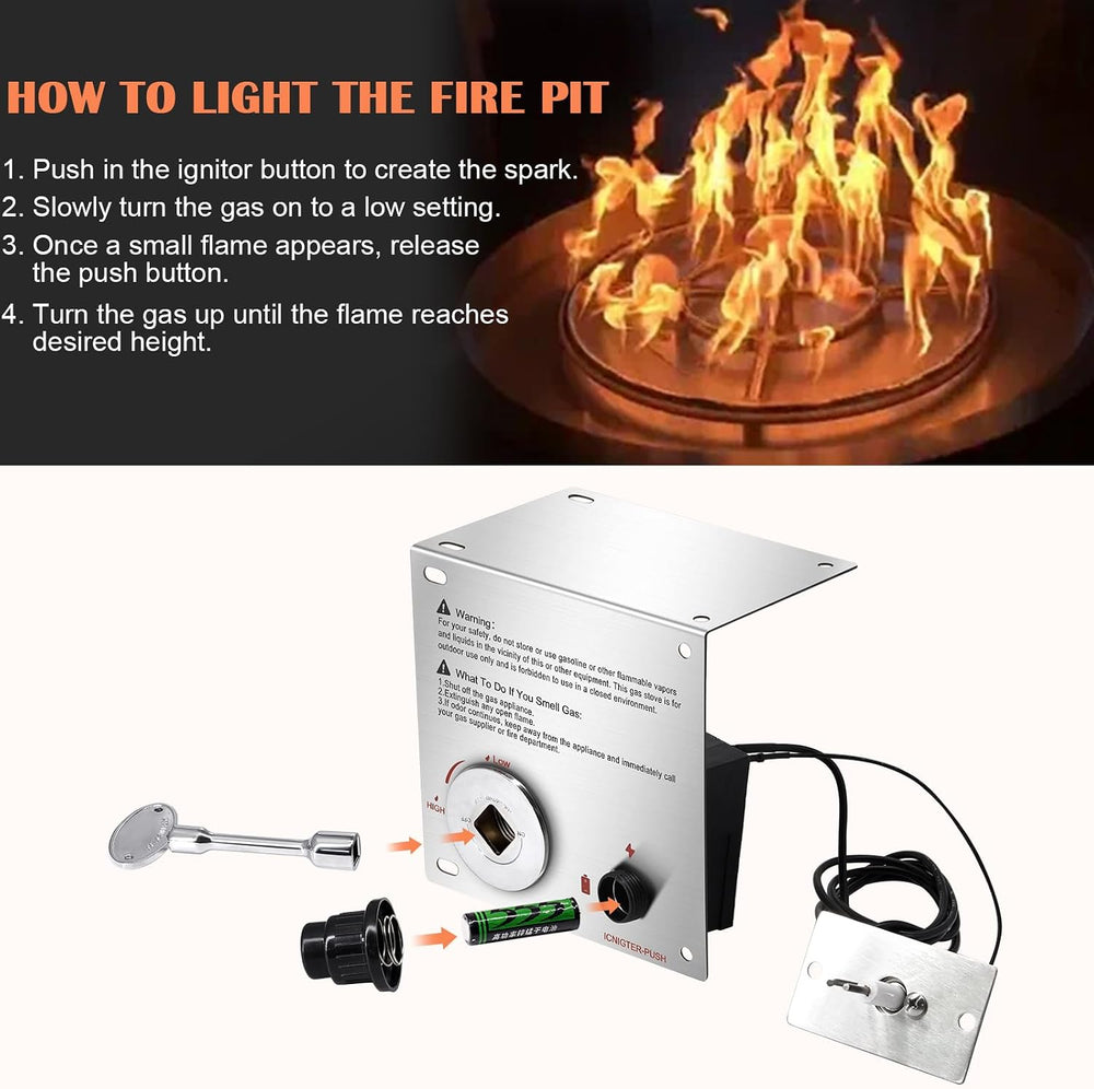 Hiorucet 12 Inch Fire Pit Burner Ring Kits, DIY Propane Gas Firepit Insert Ro...