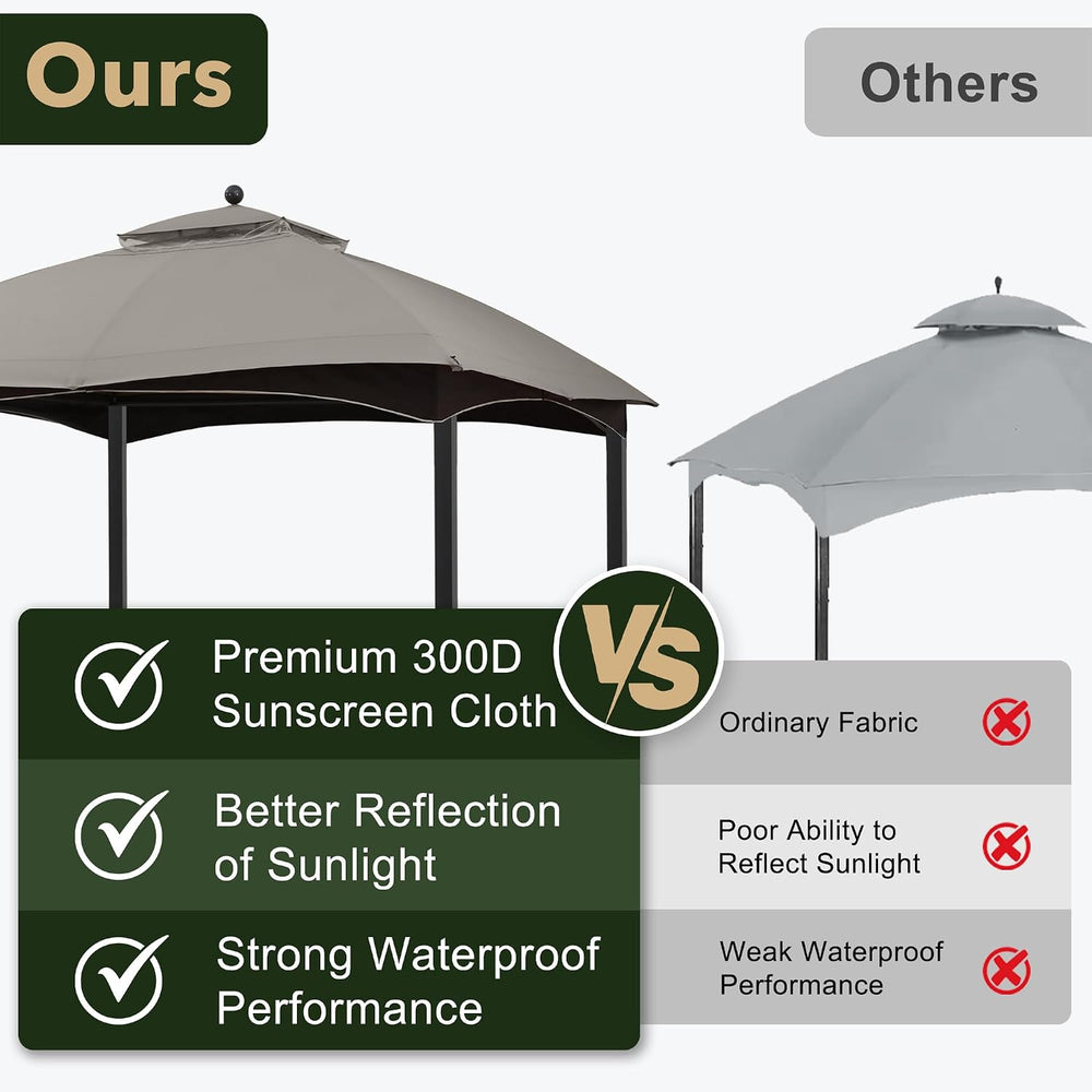 ABCCANOPY Gazebo Replacement Canopy for #GF-12S004B-1, Gray