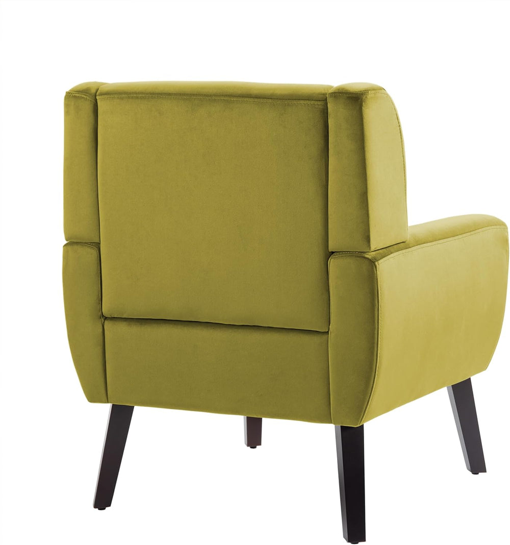 Velvet Accent Chairs Set of 2, Modern Upholstered Armchair, Green