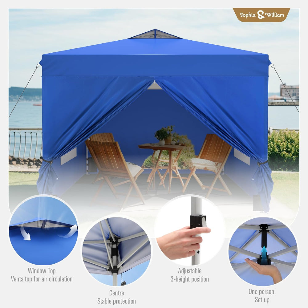 Sophia & William Canopy Tent 10x10 Pop Up with Sidewalls,Portable Shade