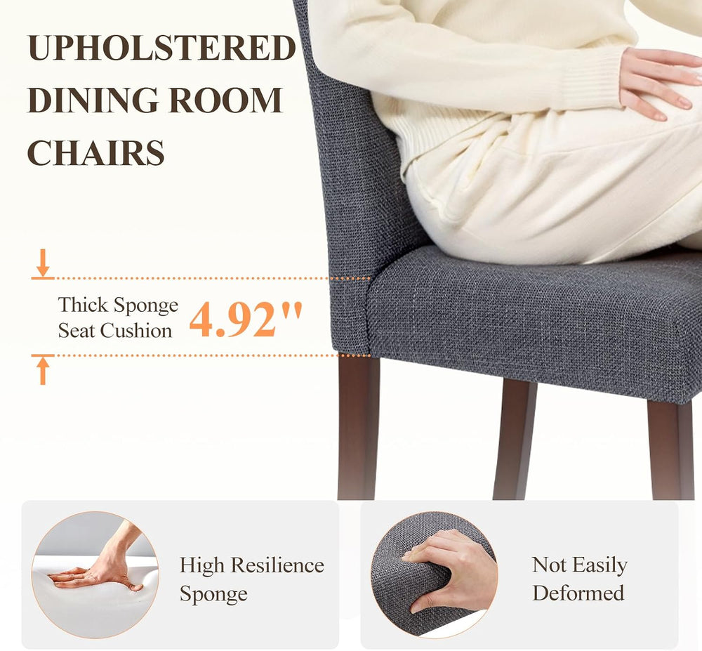 Upholstered Parsons Dining Chairs Set of 4, Modern Dining Room Chairs with Ba...