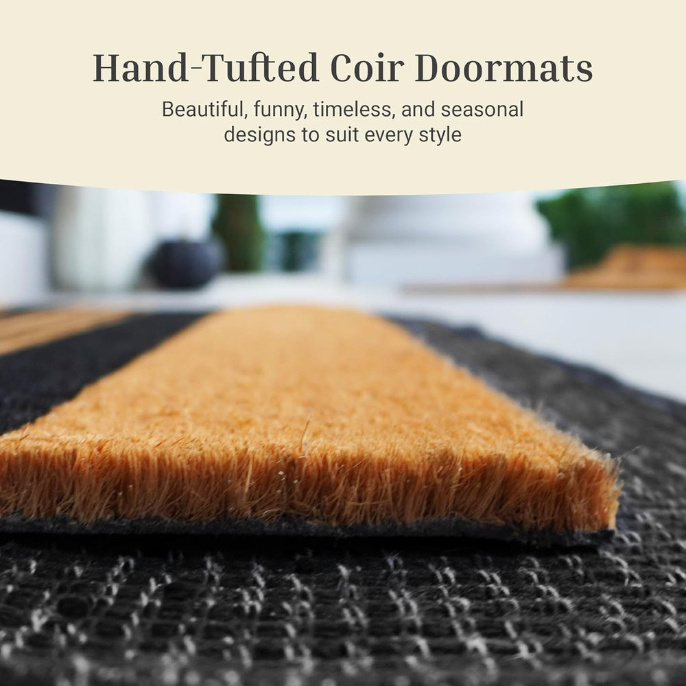 Theodore Magnus Welcome Mat Outdoor – Script Coir Doormat, Front Door 17x30