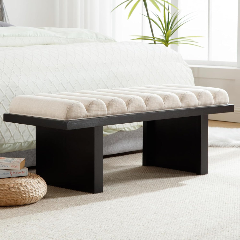 Ya-Home Modern Bedroom Bench, 47 Inch Upholstered End of Bed Bench Padded Ent...