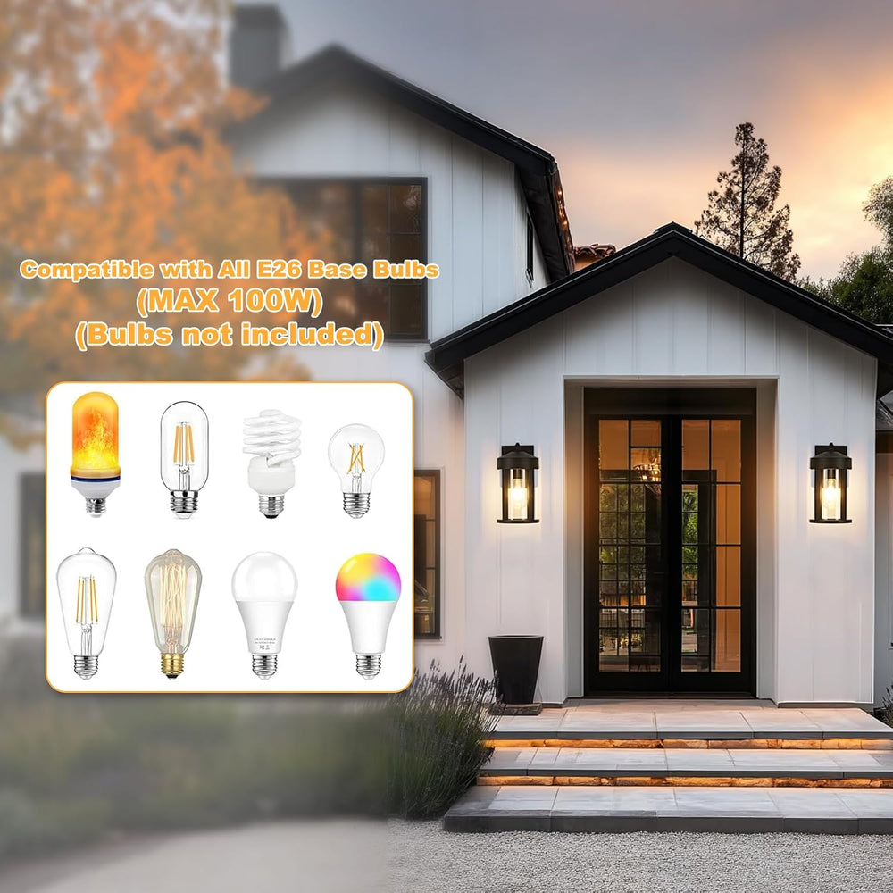 OKELI Dusk to Dawn Outdoor Lights Fixture Wall Mount–Modern Geometric Industr...