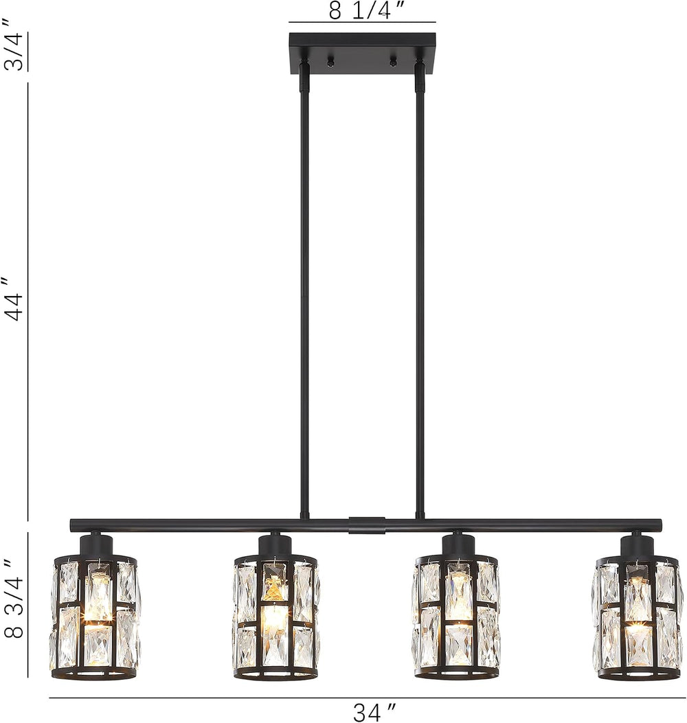 MEXO Crystal Pendant Light Fixture for Kitchen Island Dining Room, Farmhouse ...