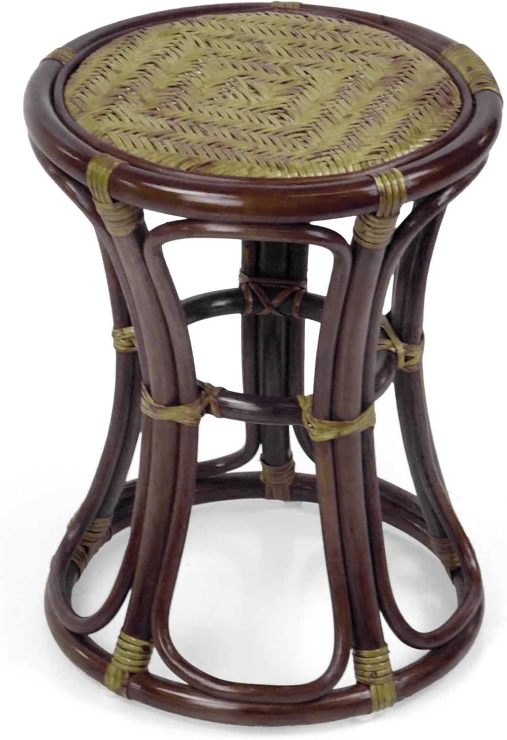 Breeze Handmade Rattan Wicker Stool Fully Assembled Dark Brown Color