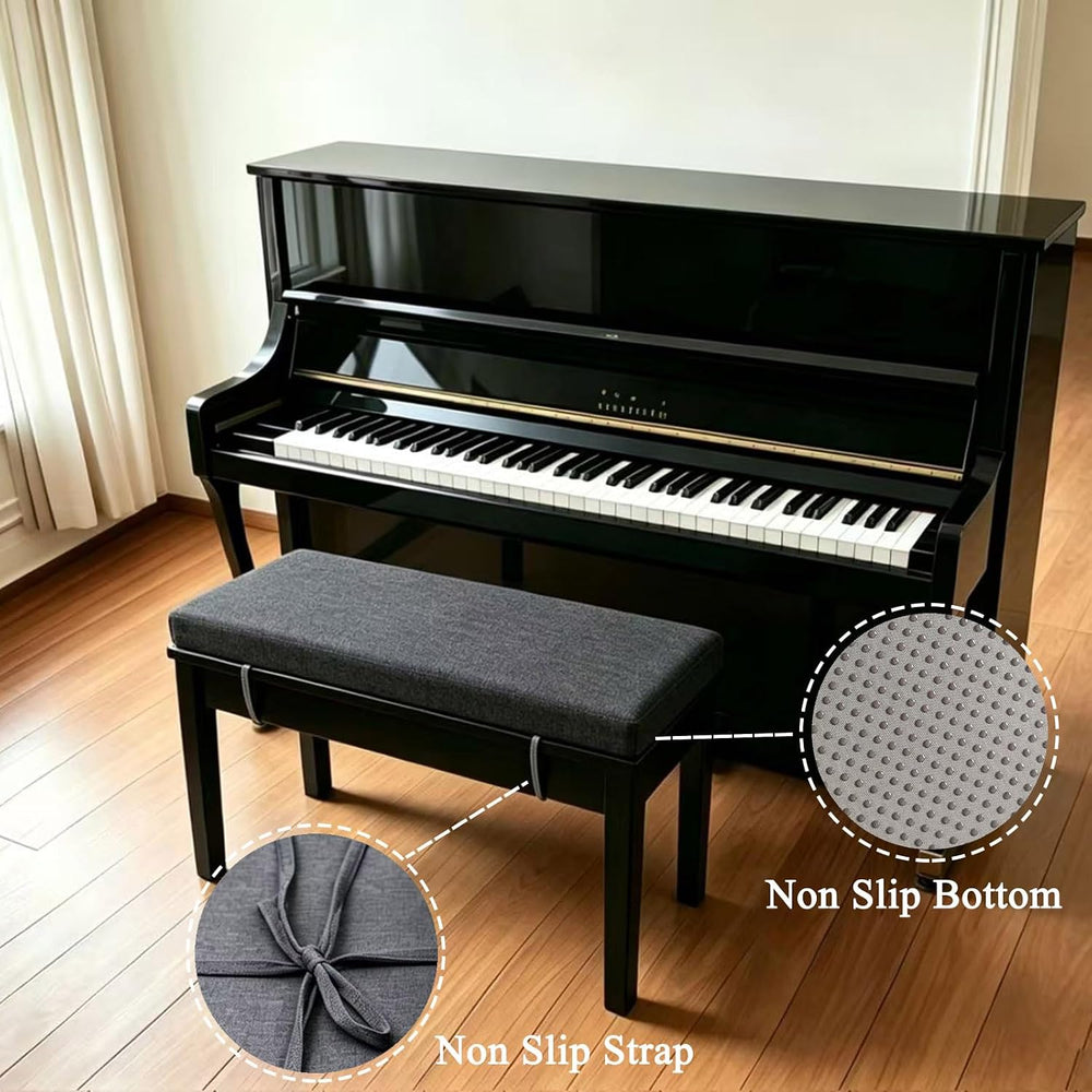 Piano Bench Cushion 36x14 Inch for Indoor with Non Slip Bottom,Dark Gray