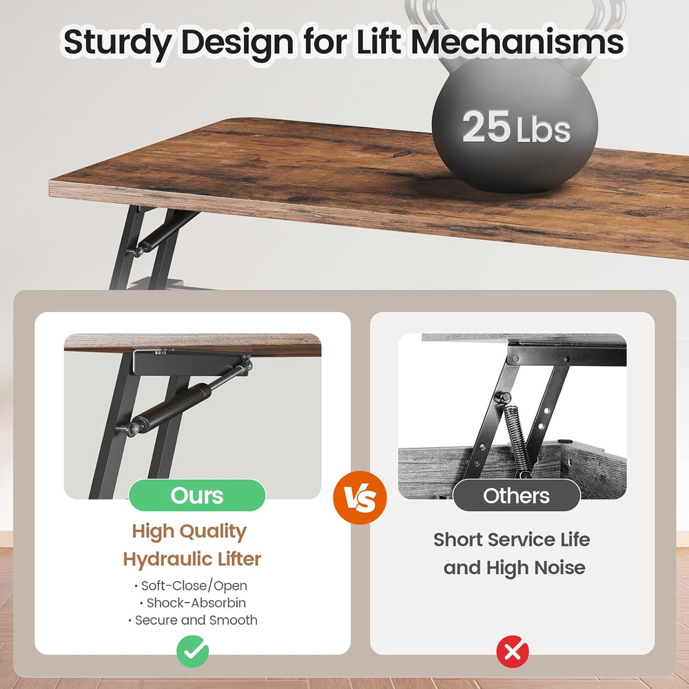 SEDETA 31.5" Lift Top Coffee Table with Storage, Square Coffee Tables fo...