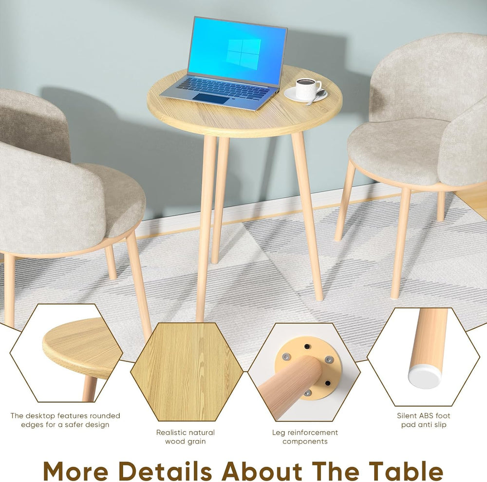 Dining Table Chairs Set, 24" Table & Fabric Chairs with Padded Seat ...
