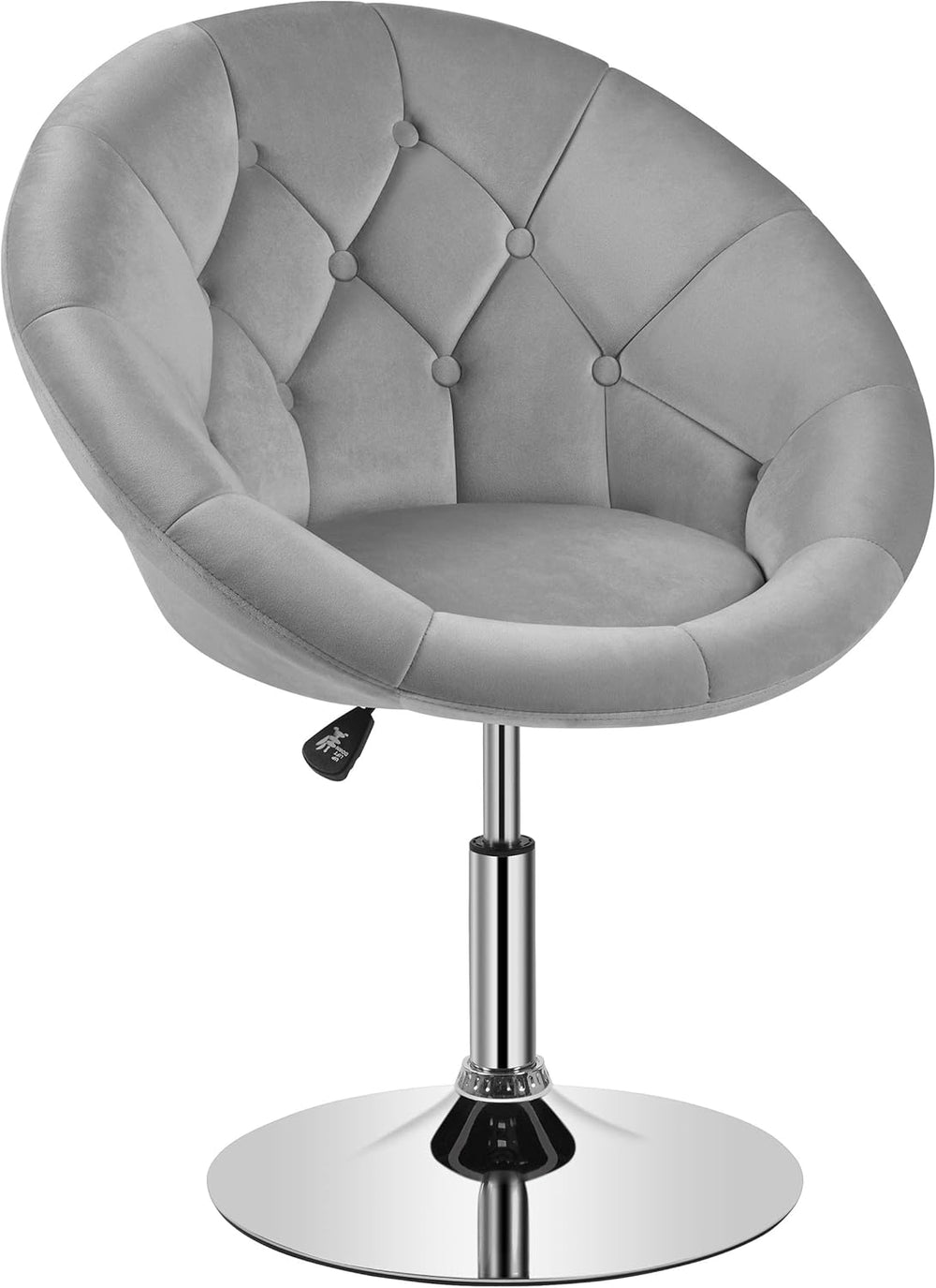 Yaheetech Adjustable Swivel Vanity Chair, Velvet Vanity Chair, Gray