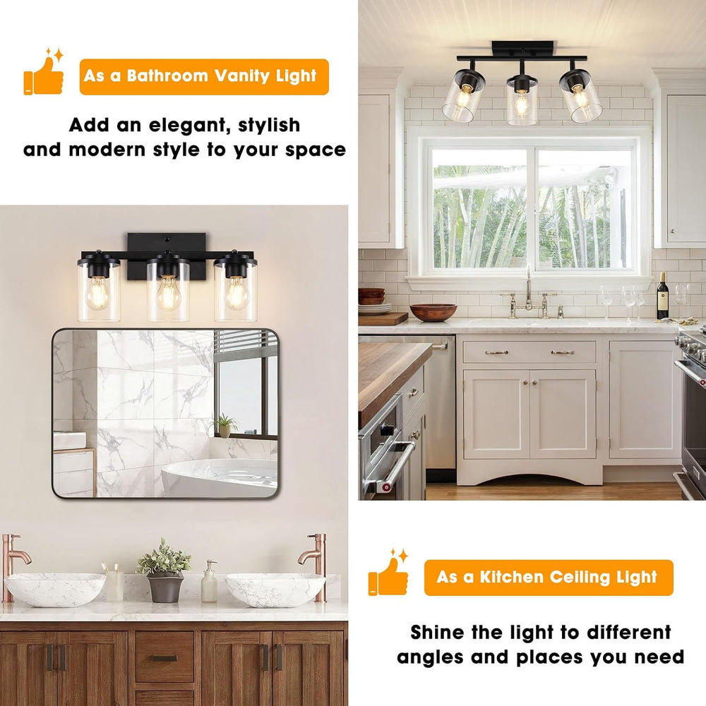 FadimiKoo 3-Lights Semi Flush Mount Ceiling Light, Adjustable Kitchen Light F...