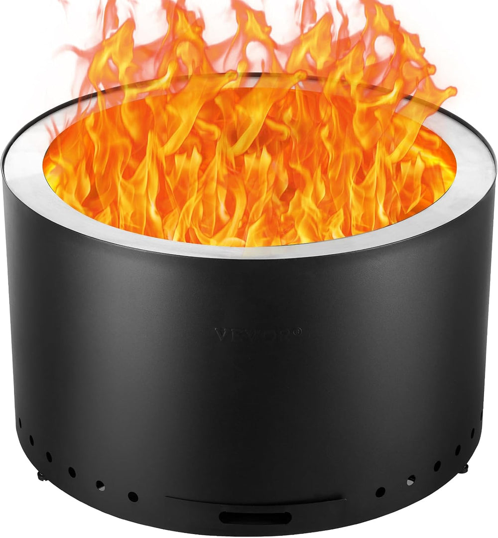 VEVOR Smokeless Fire Pit Stove Bonfire, H: 17 in x Dia: 28 in,Wood Burning Fi...