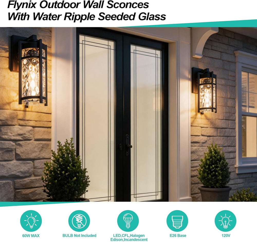 Outdoor Wall Light Fixtures, Waterproof Front Porch Light, Modern Exterior Li...