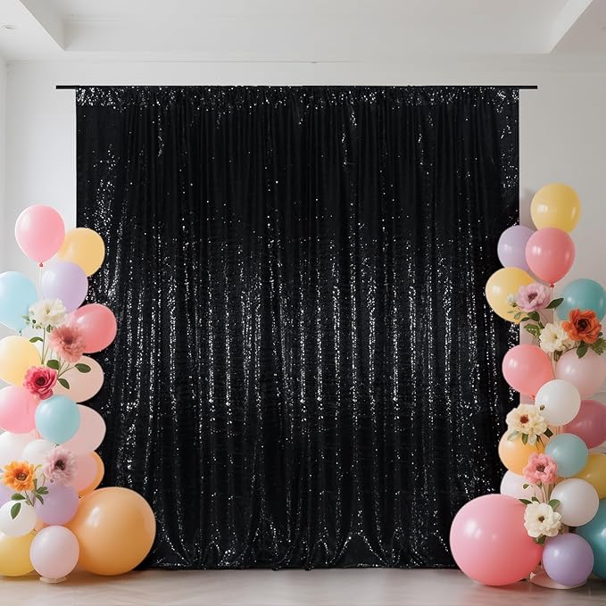 SquarePie Sequin Backdrop Less See Through Thick Stain Background Glitter Cur...