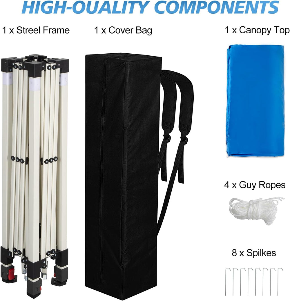 WEIZE 10x10 Slant Legs Pop Up Canopy Tent, 1-Button Push Setup Canopy Tent, A...