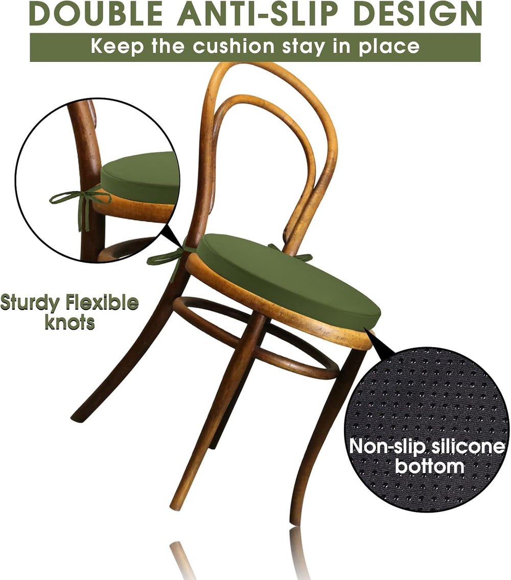 GUEGLSA Indoor Outdoor Round Chair Cushions 15 inch, Waterproof Bistro Seat C...