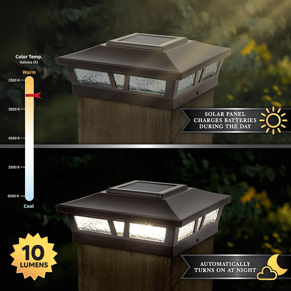 Classy Caps Oxford Solar Post Cap - Fits 6"x6", 5.5"x5.5"...