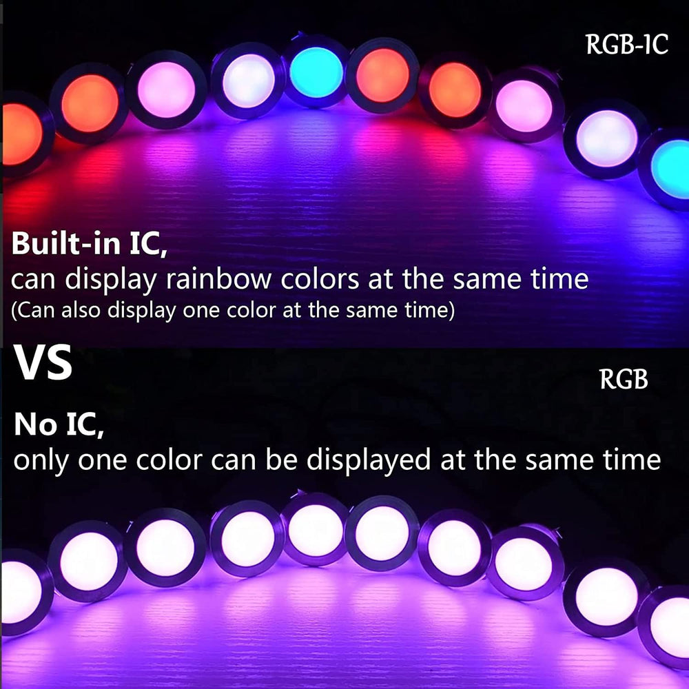 LED Deck Lights Kit, 30 Pack 1.77" Smart RGBW+IC Outdoor Lights | Low Vo...