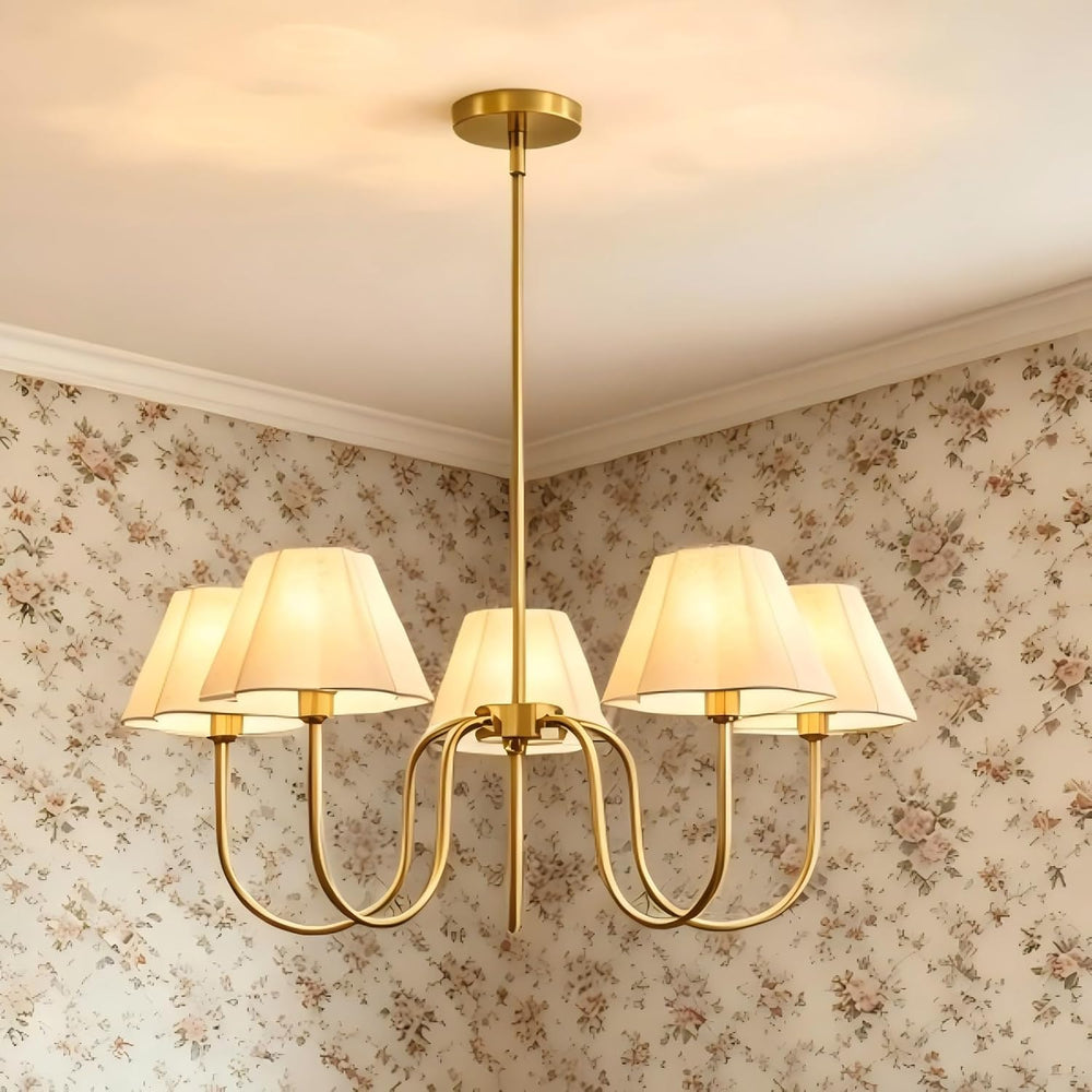 Brass Gold Chandeliers for Dining Room, 28"Light Adjustable Antique Mode...