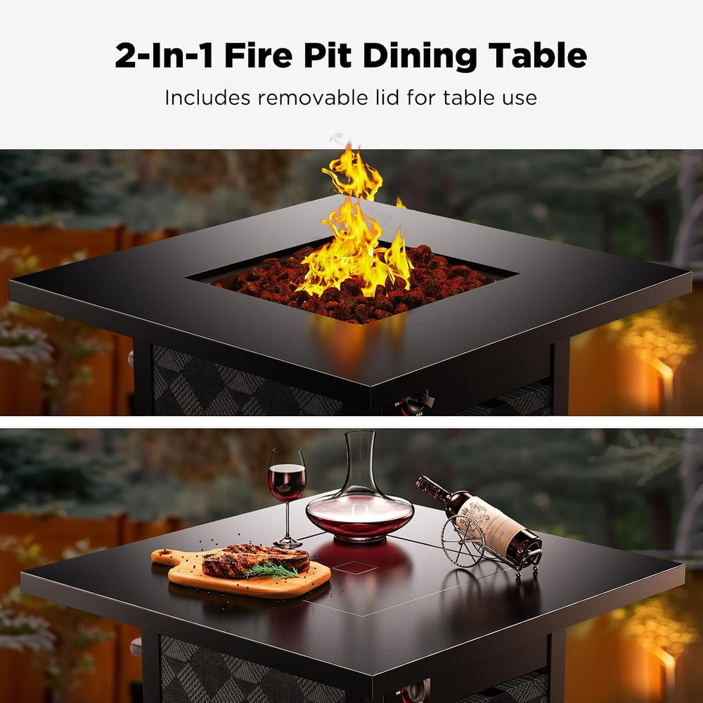 Ciays 28Inch Propane Fire Pit Table, 50,000 BTU Outdoor Gas Fire Pit Table CS...