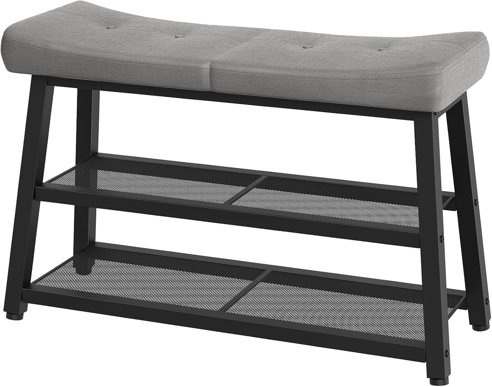 YATINEY Shoe Bench, 3-Tier Shoe Rack, Entryway Bench with Storage and Cushion...