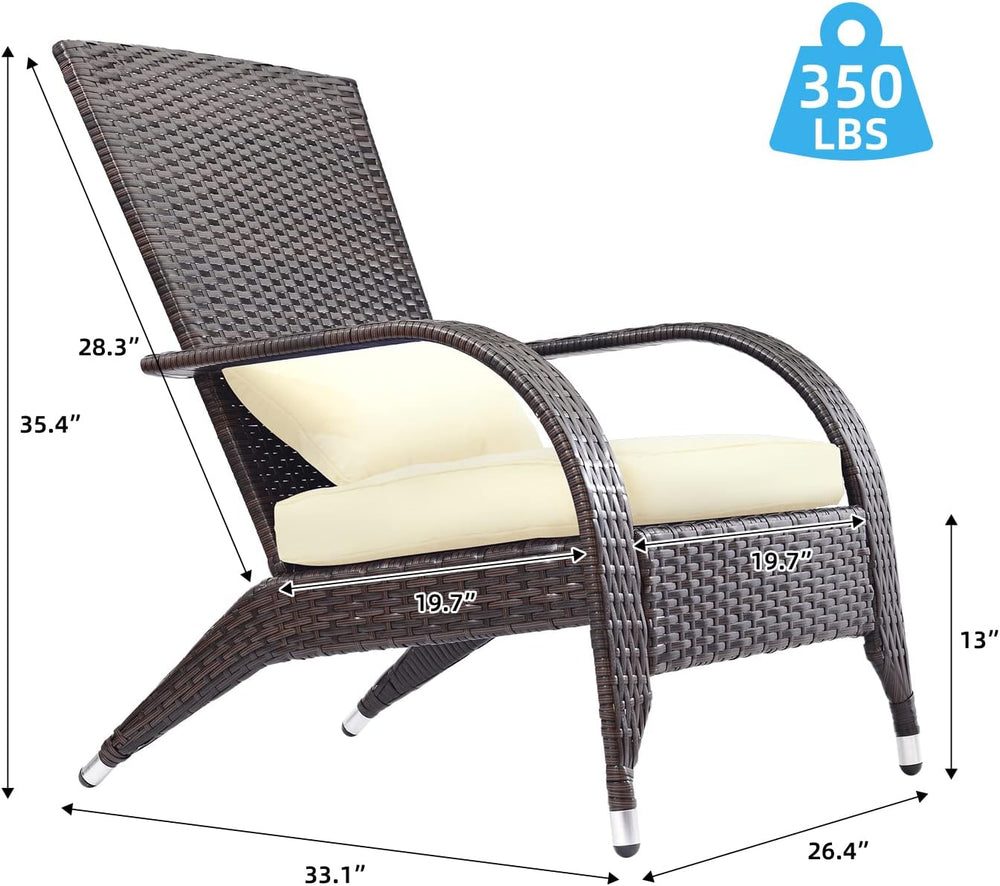 Outdoor Patio Wicker Adirondack Chair Outside Fire Pit Chairs Oversized Comfy...