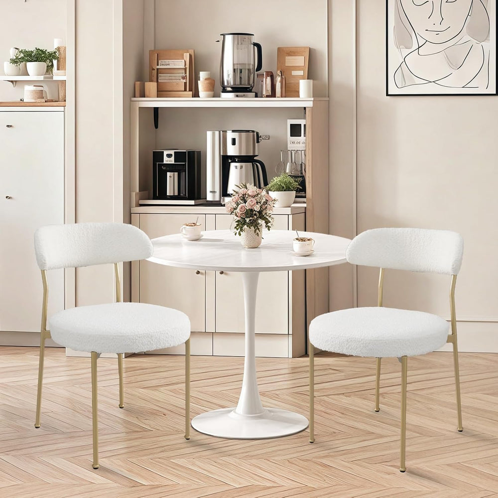 24" Small Round Kitchen Table Set for 2 with Velvet Upholstered Chairs
