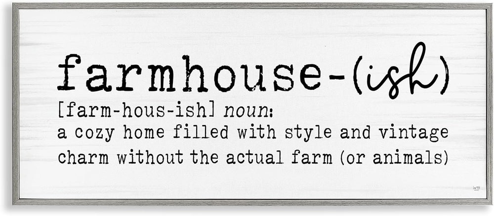 Playful Farmhouse Definition Sign Birch, 13 x 30 Inch Framed Giclée Print