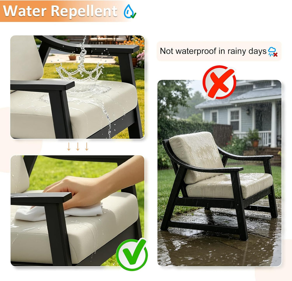 NettyPro Stretch Patio Chair Seat Cushion Covers Set of 4, Elastic Outdoor Sl...