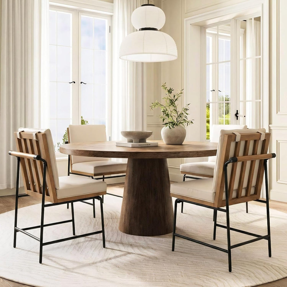 Ya-Home Modern Dining Chairs Set of 4, Comfy PU Leather Side Chairs Guest Cha...