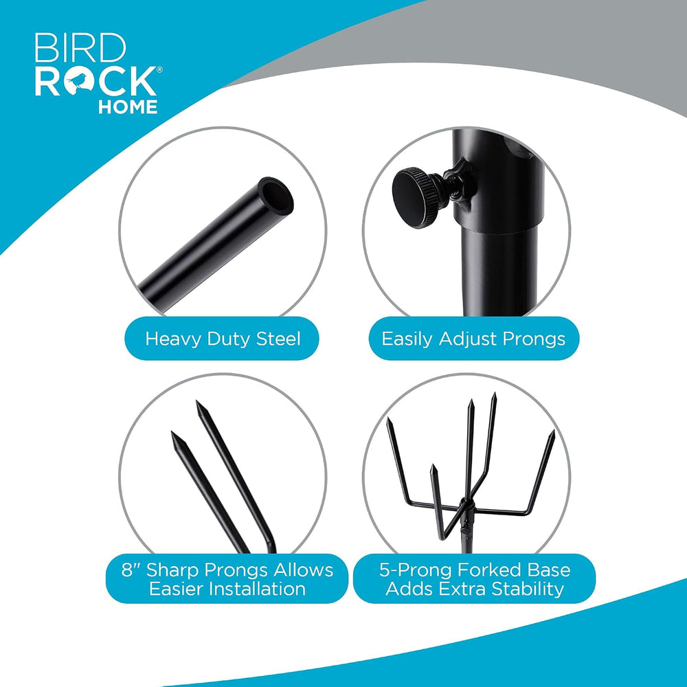 BIRDROCK HOME Poles for Outdoor String Lights - Weather Resistant, Durable, E...