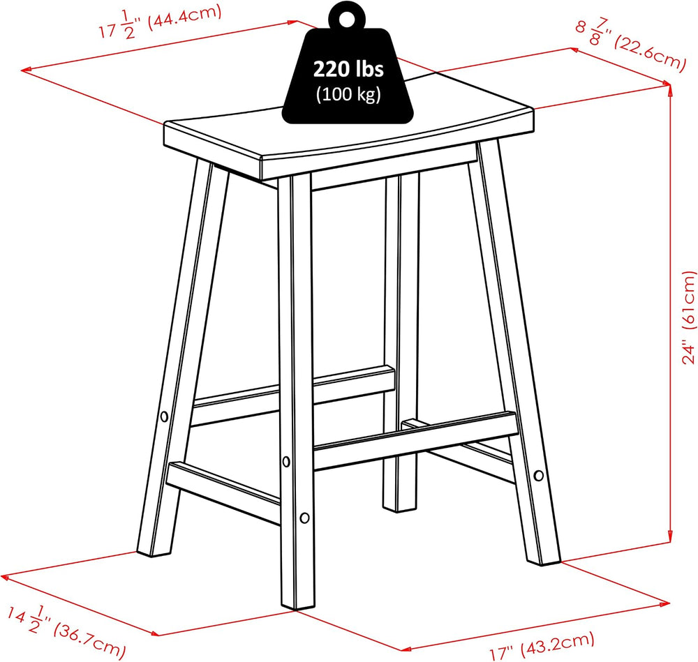 Winsome Satori Saddle Seat Counter Stool, Natural, 24"