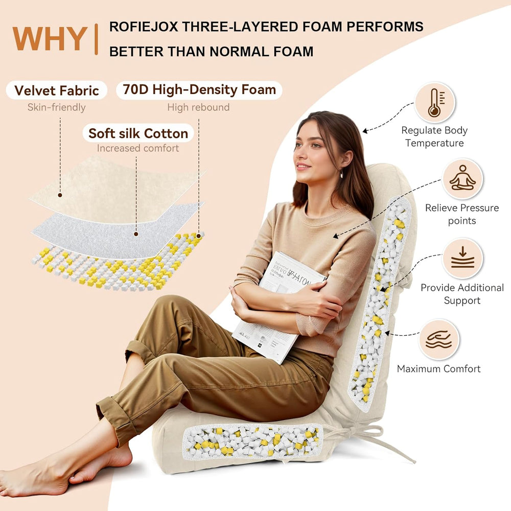 Rocking Chair Cushion 44x19, Plush 4 Inch Thick Velvet Replacement Cushion, N...