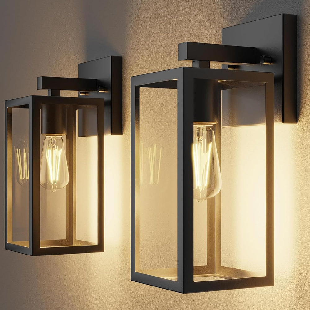 Kalium Porch Lights Outdoor Wall Light Fixture, Matte Black Wall Sconce | Tou...