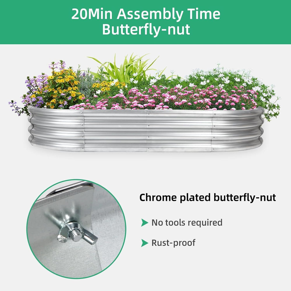 Gartist 2 pcs 4×2×1 ft Raised Garden Bed for Outdoor, Easy Assembly Galvanize...