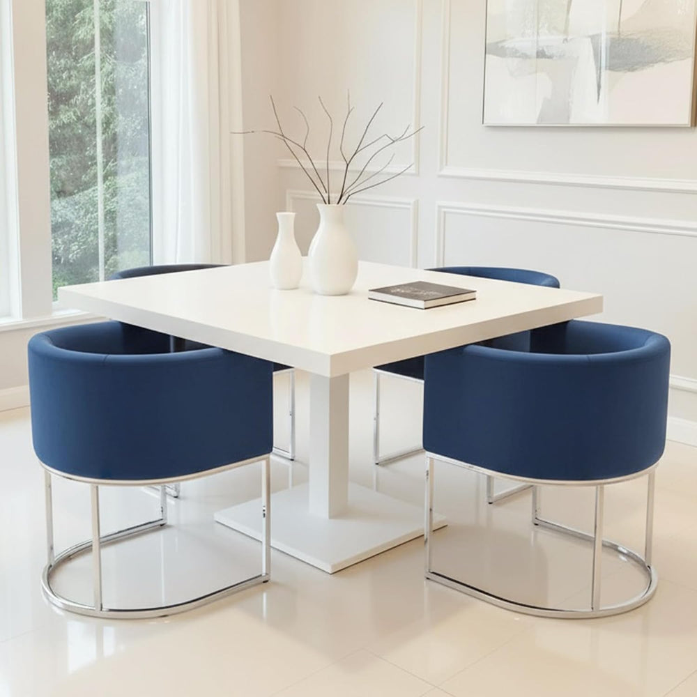 HNY Mid Century Modern Upholstered Barrel Dining Chairs with Arms Set of 6, V...