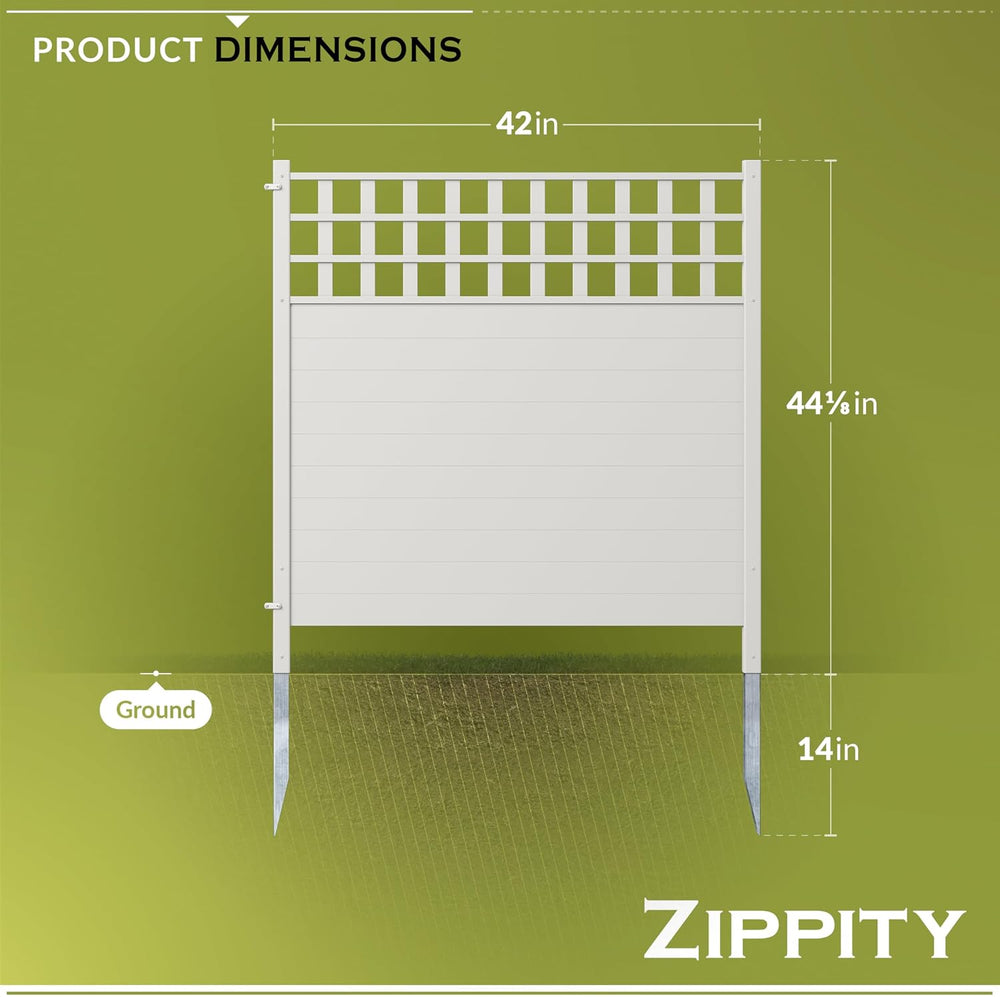 Zippity Keswick Privacy Screen and Fence, White Vinyl DIY No Dig Kit