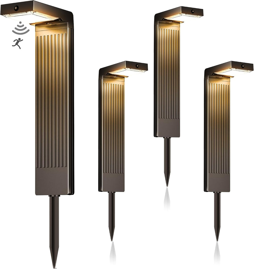 COXSENI Motion Sensor Solar Pathway Lights Outdoor,6 Working Modes,4 Pack