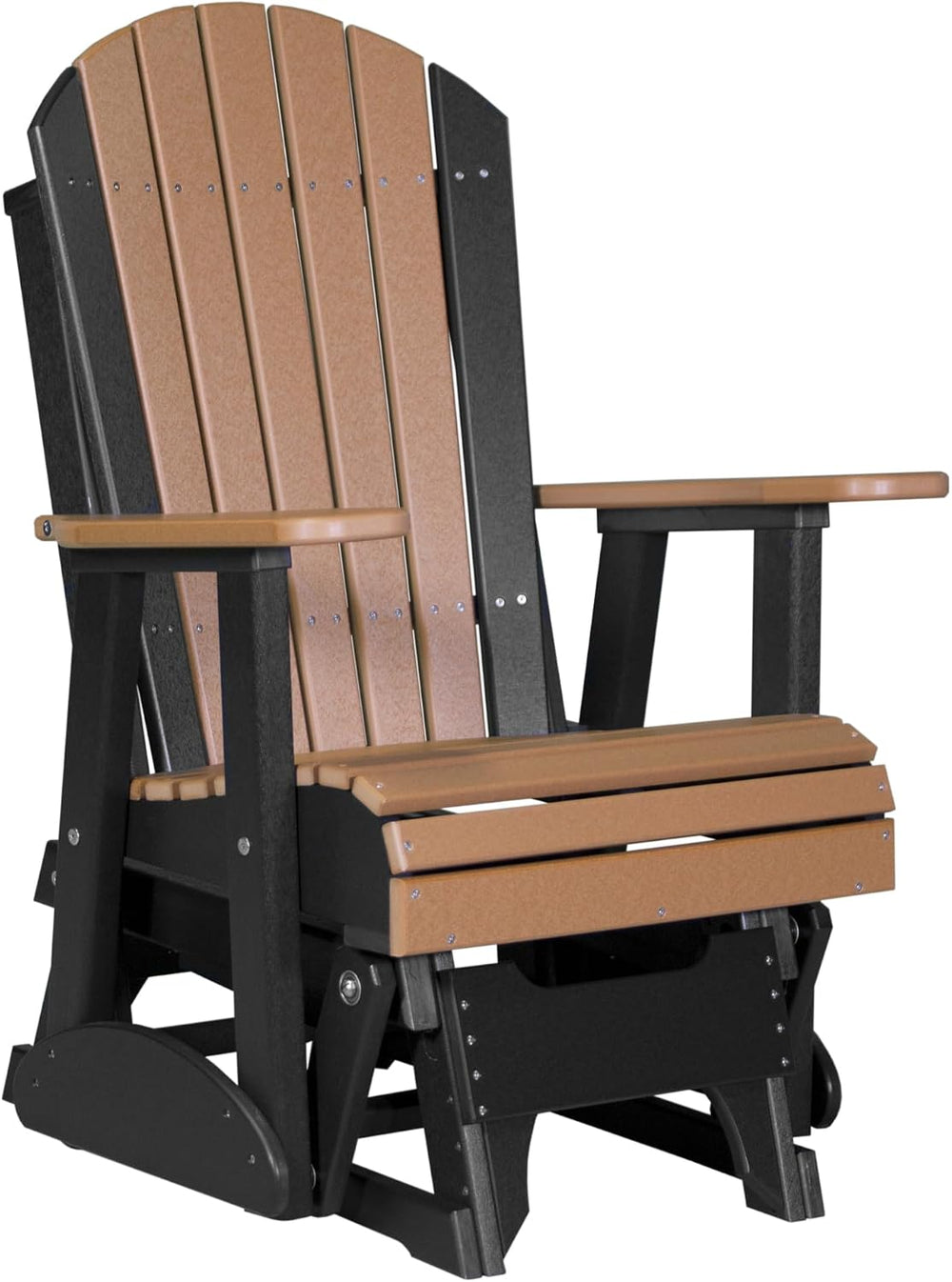 LuxCraft 2' Adirondack Glider Chair, Outdoor Patio Rocking Glider, Glidin...