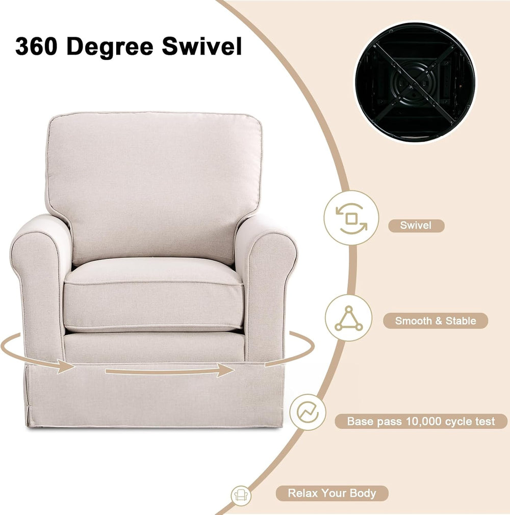 INZOY Swivel Accent Chair Set of 2 Mid Century Modern Chair, Comfy Swivel Bar...