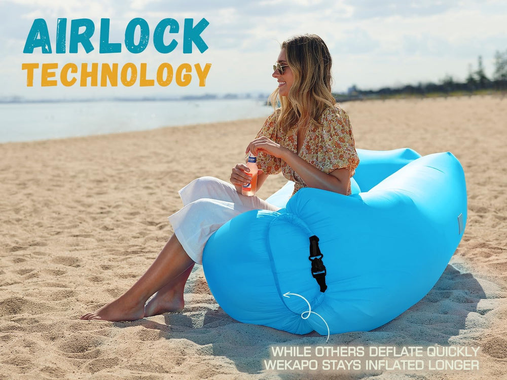 WEKAPO Inflatable Couch Air Lounger Chair - Camping & Beach Accessories, ...